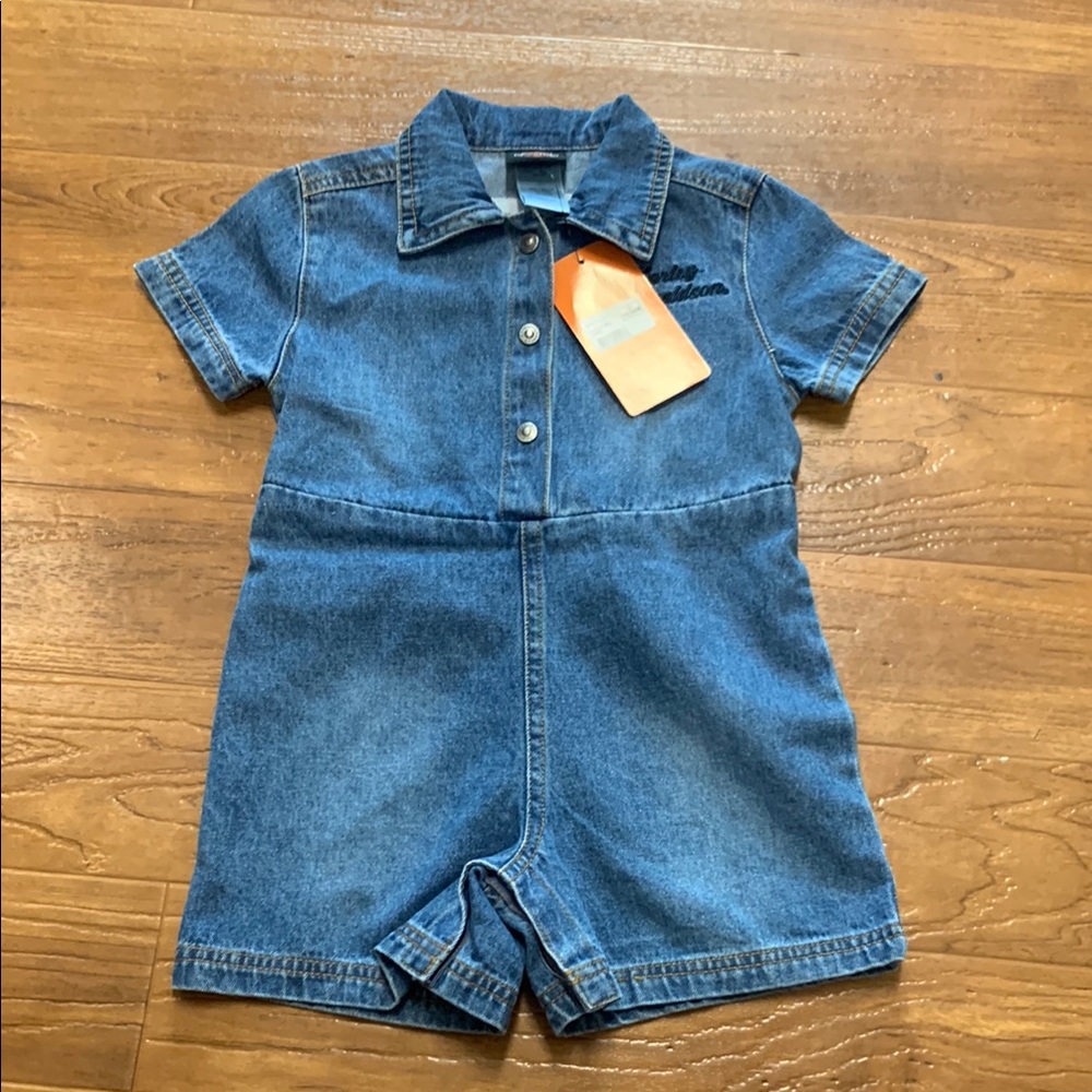 NWT Harley Davidson Denim Short Romper